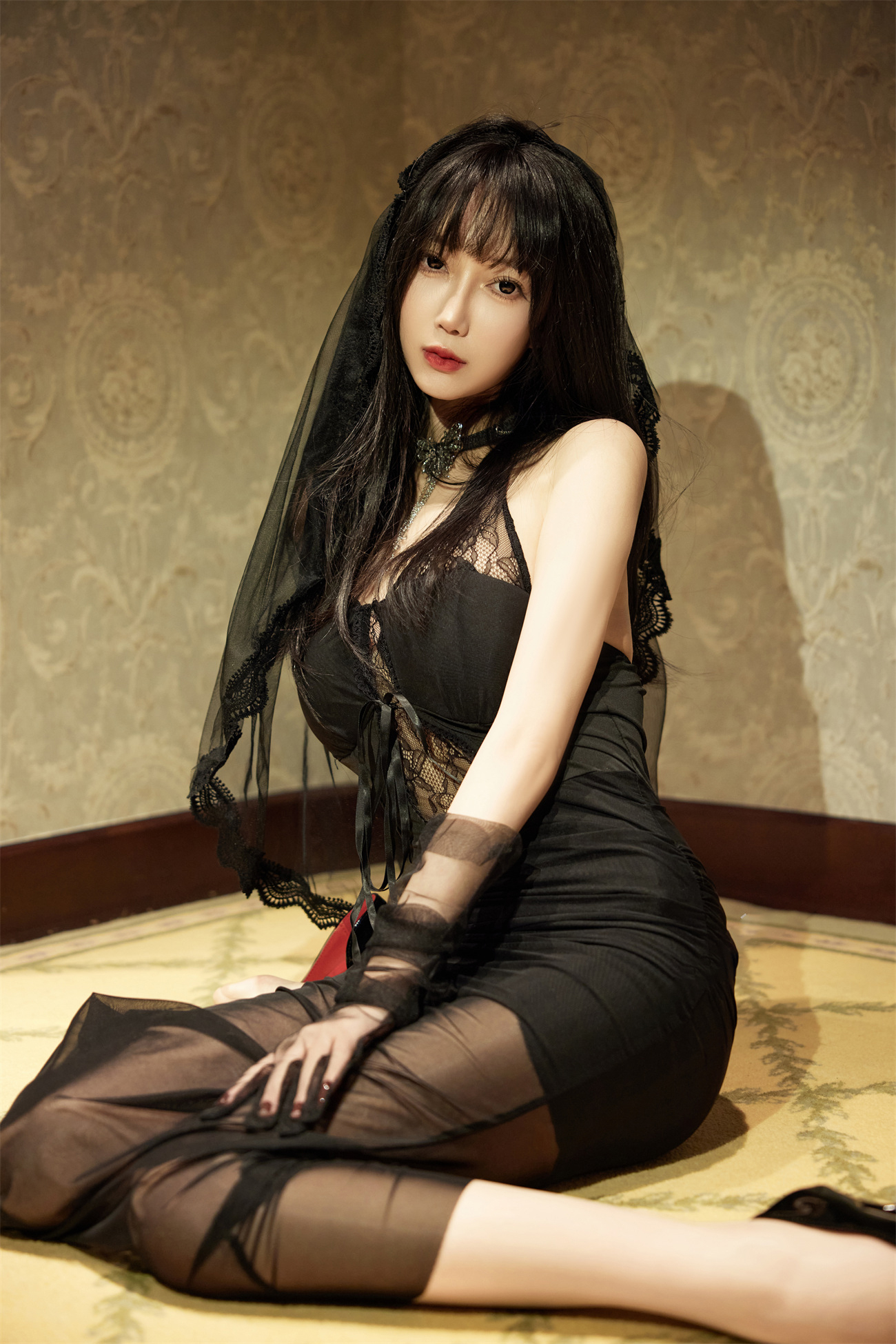 【永久专享】✨秀人网 玥儿玥✨最新作品 黑色情趣 肉丝透毛透奶头87P原版图+3V